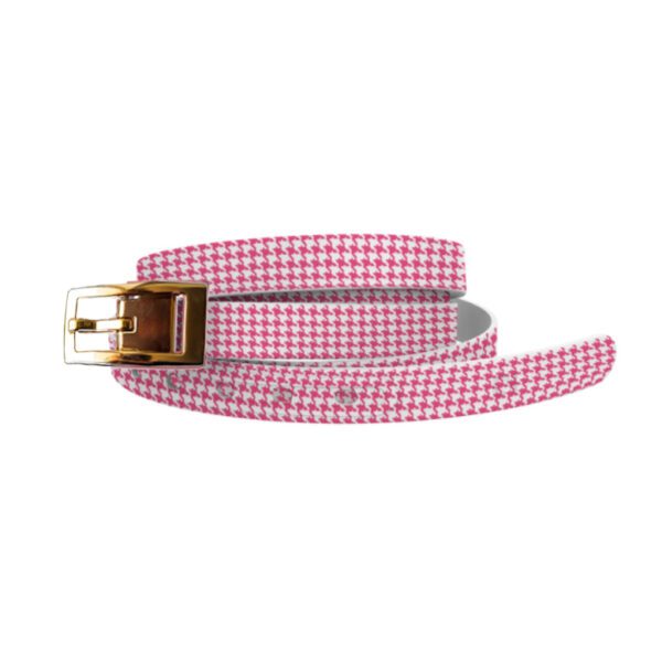 ceinture skinny "sgk houndstooth pink"